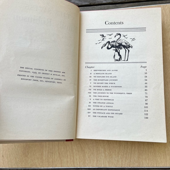 The Swiss Family Robinson Vintage 1949 Hardcover Book By Johann Wyss - Picture 6 of 13
